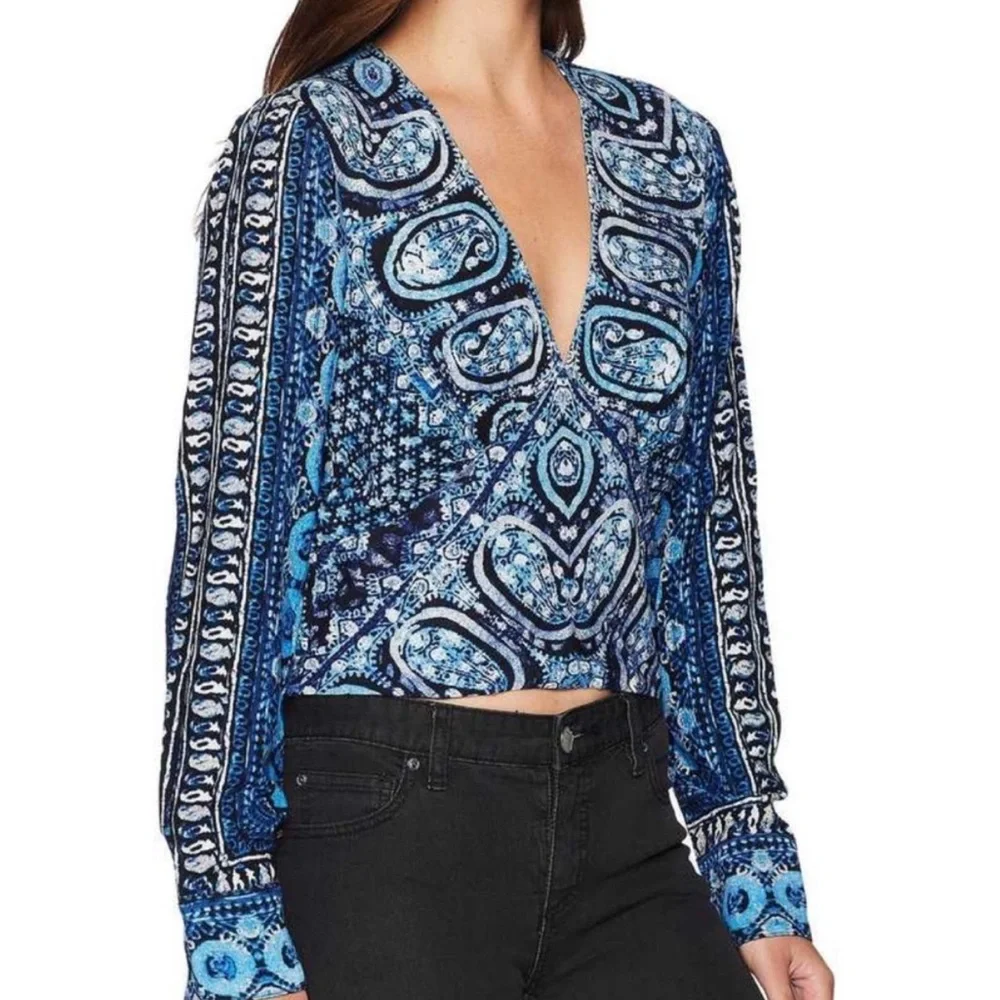 Free People Wild & Free Long Sleeve Blouse - NWOT!!women’s top tops crop cropped